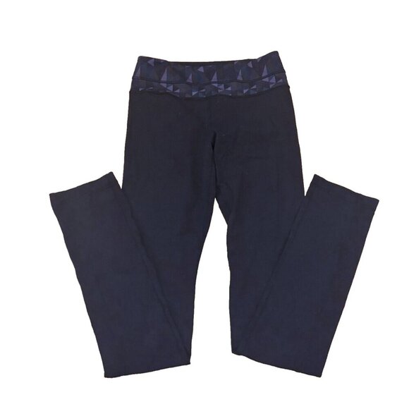 Lululemon Leggings Womens 4 Black Purple Stretch 34" Yoga Gym Workout Pants - Picture 2 of 4